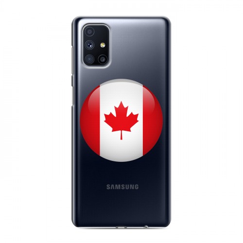 Полупрозрачный дизайнерский силиконовый с усиленными углами чехол для Samsung Galaxy M51 Флаг Канады