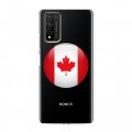 Полупрозрачный дизайнерский пластиковый чехол для Huawei Honor 10X Lite Флаг Канады