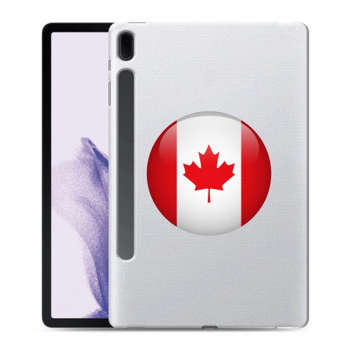 Полупрозрачный дизайнерский силиконовый чехол для Samsung Galaxy Tab S7 FE Флаг Канады