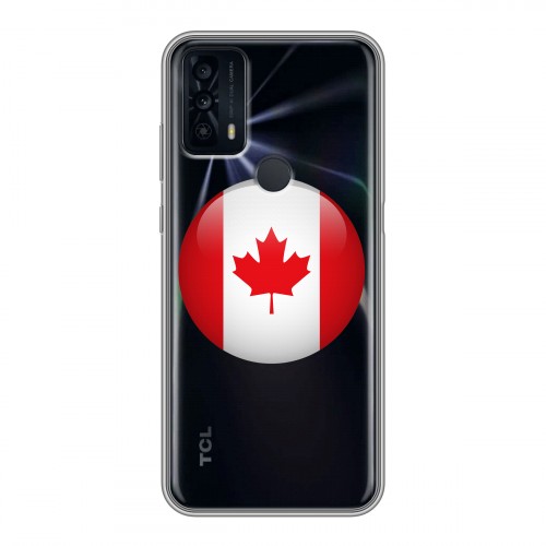 Полупрозрачный дизайнерский пластиковый чехол для TCL 20B Флаг Канады