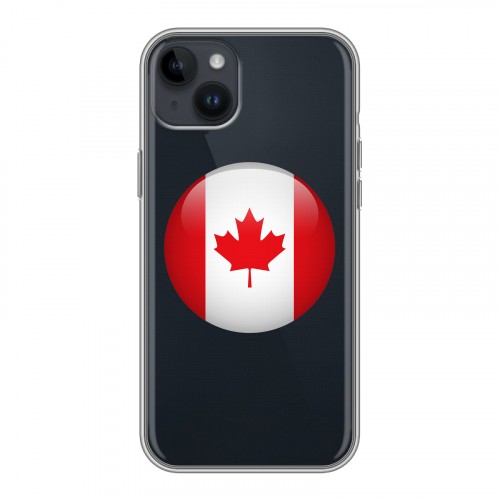 Полупрозрачный дизайнерский пластиковый чехол для Iphone 14 Plus Флаг Канады