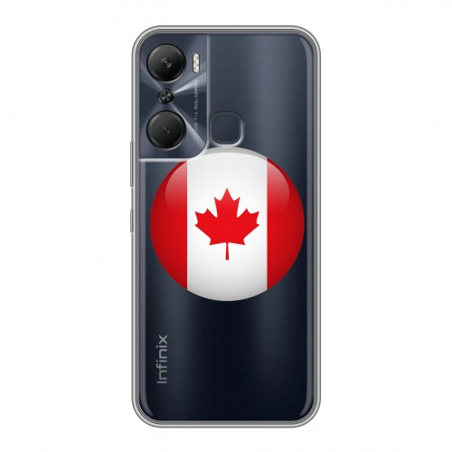 Полупрозрачный дизайнерский силиконовый чехол для Infinix Hot 12 Pro Флаг Канады