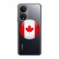 Полупрозрачный дизайнерский пластиковый чехол для Huawei Honor X7 Флаг Канады
