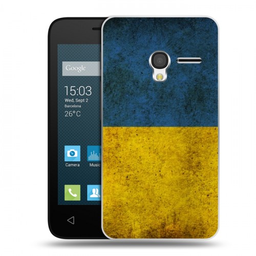 Дизайнерский пластиковый чехол для Alcatel One Touch Pixi 3 (4.0) флаг Украины