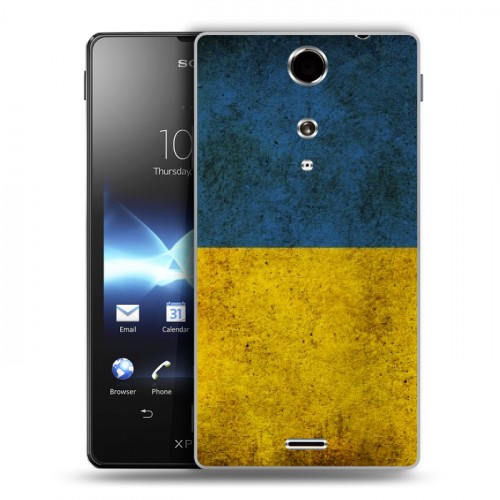 Дизайнерский пластиковый чехол для Sony Xperia TX флаг Украины