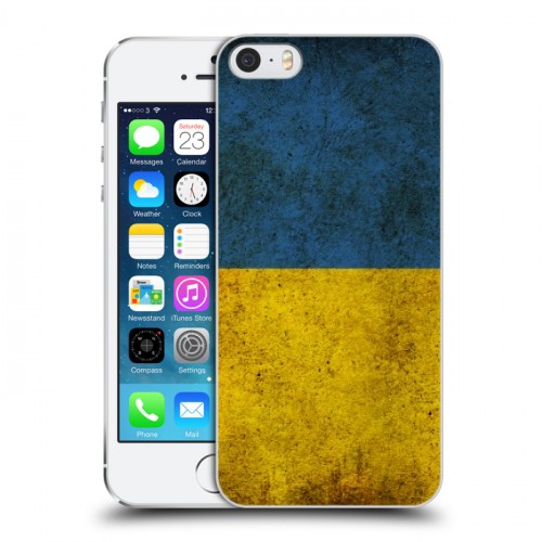 Дизайнерский пластиковый чехол для Iphone 5s флаг Украины