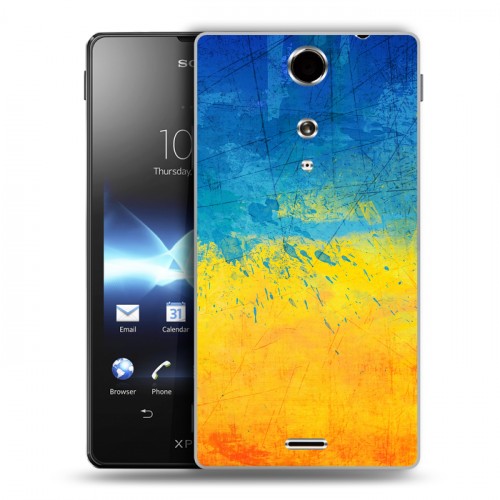 Дизайнерский пластиковый чехол для Sony Xperia TX флаг Украины