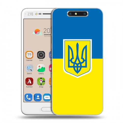 Дизайнерский пластиковый чехол для ZTE Blade V8 Флаг Украины