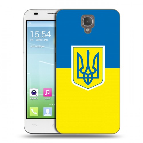 Дизайнерский пластиковый чехол для Alcatel One Touch Idol 2 S Флаг Украины