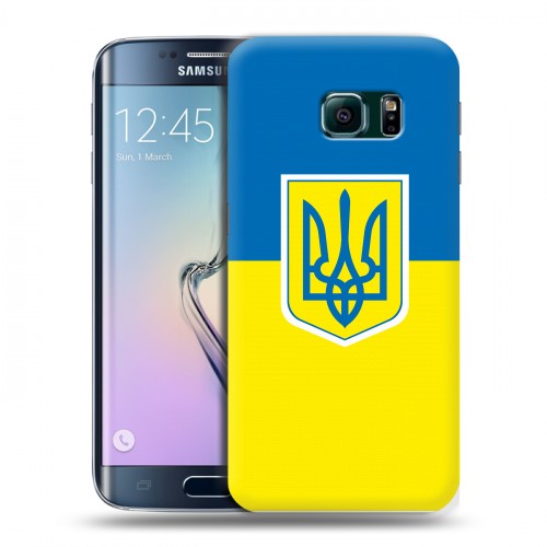 Дизайнерский пластиковый чехол для Samsung Galaxy S6 Edge Флаг Украины