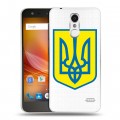 Полупрозрачный дизайнерский пластиковый чехол для ZTE Blade X5 Флаг Украины