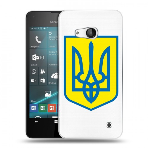 Полупрозрачный дизайнерский пластиковый чехол для Microsoft Lumia 550 Флаг Украины