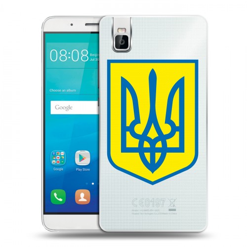 Полупрозрачный дизайнерский пластиковый чехол для Huawei ShotX Флаг Украины