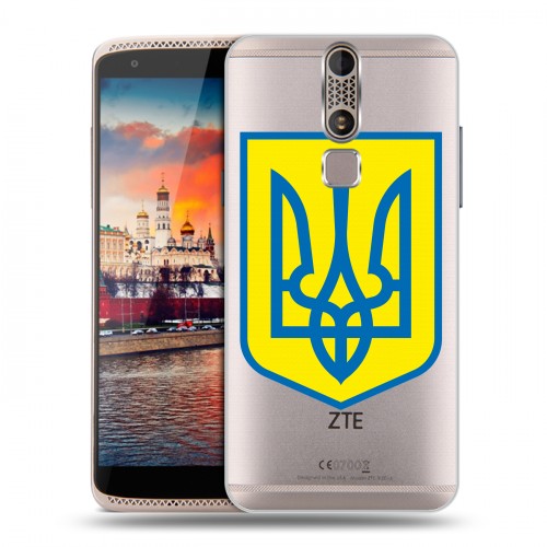 Полупрозрачный дизайнерский пластиковый чехол для ZTE Axon Mini Флаг Украины