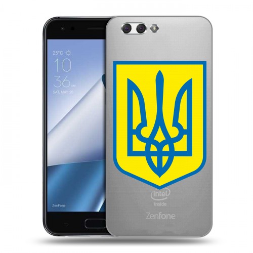 Полупрозрачный дизайнерский пластиковый чехол для ASUS ZenFone 4 ZE554KL Флаг Украины