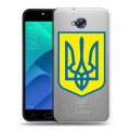 Полупрозрачный дизайнерский пластиковый чехол для ASUS ZenFone 4 Selfie Флаг Украины