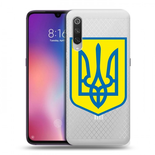 Полупрозрачный дизайнерский силиконовый с усиленными углами чехол для Xiaomi Mi9 Флаг Украины