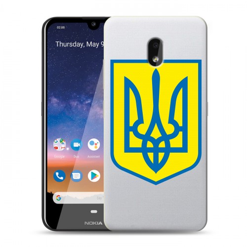 Полупрозрачный дизайнерский силиконовый чехол для Nokia 2.2 Флаг Украины