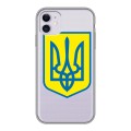 Полупрозрачный дизайнерский силиконовый чехол для Iphone 11 Флаг Украины