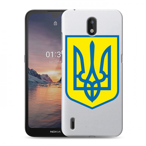 Полупрозрачный дизайнерский пластиковый чехол для Nokia 1.3 Флаг Украины