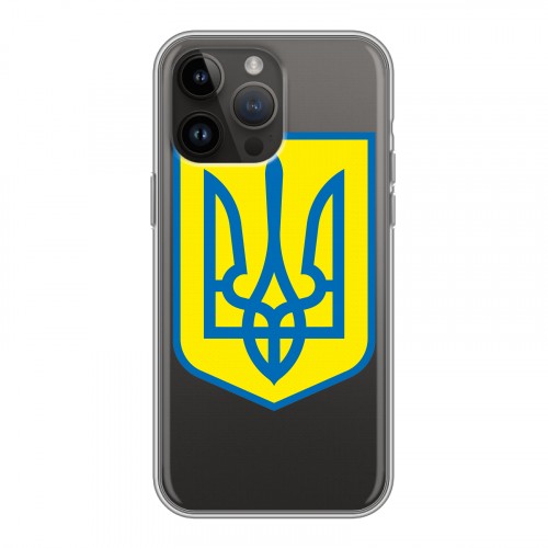 Полупрозрачный дизайнерский силиконовый чехол для Iphone 14 Pro Max Флаг Украины