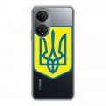 Полупрозрачный дизайнерский силиконовый с усиленными углами чехол для Huawei Honor X7 Флаг Украины