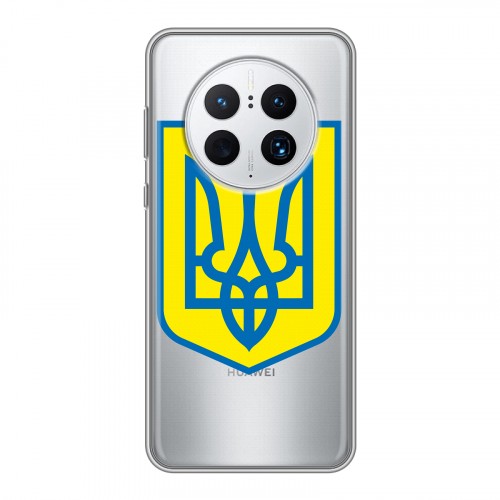 Полупрозрачный дизайнерский силиконовый с усиленными углами чехол для Huawei Mate 50 Pro Флаг Украины