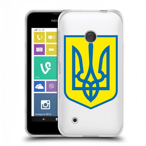 Полупрозрачный дизайнерский пластиковый чехол для Nokia Lumia 530 Флаг Украины