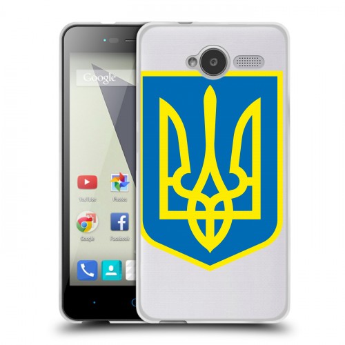 Полупрозрачный дизайнерский пластиковый чехол для ZTE Blade L3 Флаг Украины