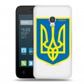 Полупрозрачный дизайнерский пластиковый чехол для Alcatel One Touch Pixi 3 (4.0) Флаг Украины