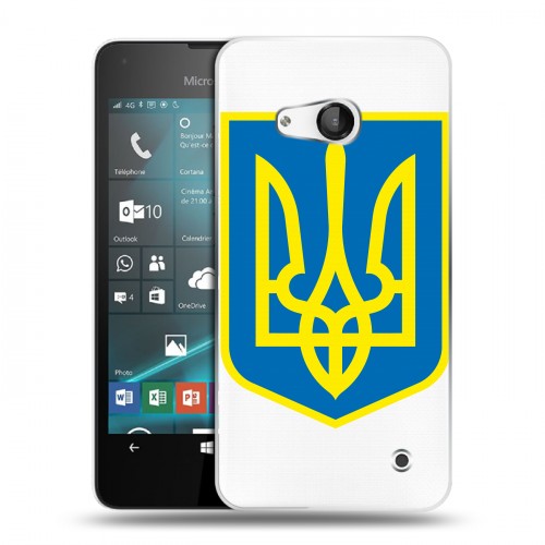 Полупрозрачный дизайнерский пластиковый чехол для Microsoft Lumia 550 Флаг Украины
