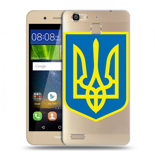 Полупрозрачный дизайнерский пластиковый чехол для Huawei GR3 Флаг Украины