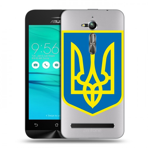 Полупрозрачный дизайнерский пластиковый чехол для ASUS ZenFone Go ZB500KL Флаг Украины
