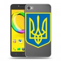 Полупрозрачный дизайнерский пластиковый чехол для Alcatel A5 LED Флаг Украины
