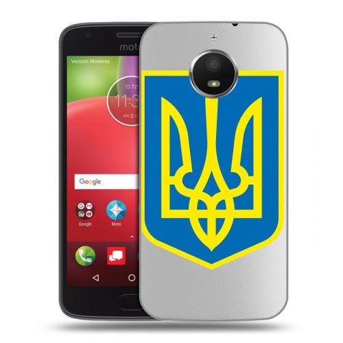 Полупрозрачный дизайнерский пластиковый чехол для Motorola Moto E4 Plus Флаг Украины