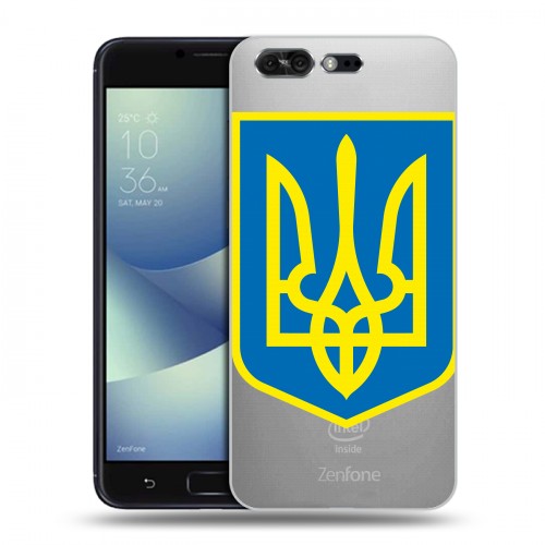 Полупрозрачный дизайнерский пластиковый чехол для ASUS ZenFone 4 Pro Флаг Украины