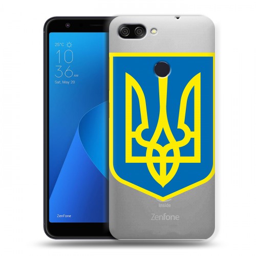 Полупрозрачный дизайнерский пластиковый чехол для ASUS ZenFone Max Plus M1 Флаг Украины