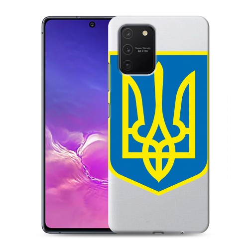 Полупрозрачный дизайнерский силиконовый с усиленными углами чехол для Samsung Galaxy S10 Lite Флаг Украины