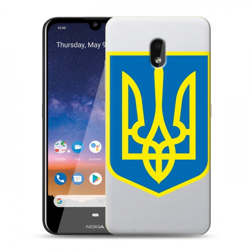 Полупрозрачный дизайнерский пластиковый чехол для Nokia 2.2 Флаг Украины