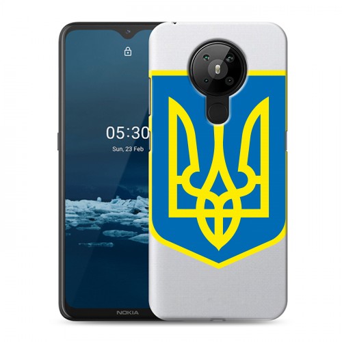 Полупрозрачный дизайнерский пластиковый чехол для Nokia 5.3 Флаг Украины