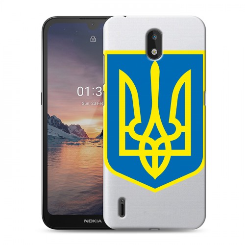 Полупрозрачный дизайнерский пластиковый чехол для Nokia 1.3 Флаг Украины