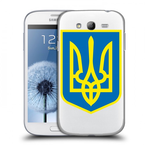 Полупрозрачный дизайнерский пластиковый чехол для Samsung Galaxy Grand Флаг Украины