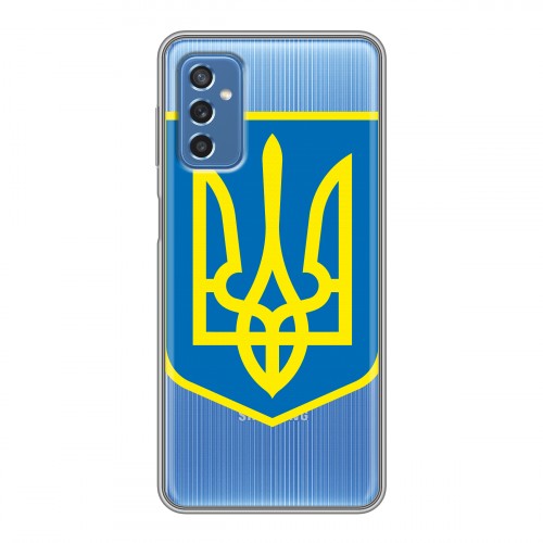 Полупрозрачный дизайнерский силиконовый чехол для Samsung Galaxy M52 5G Флаг Украины
