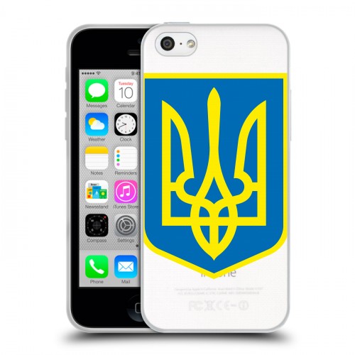 Полупрозрачный дизайнерский пластиковый чехол для Iphone 5c Флаг Украины