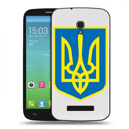 Полупрозрачный дизайнерский пластиковый чехол для Alcatel One Touch Pop S9 Флаг Украины