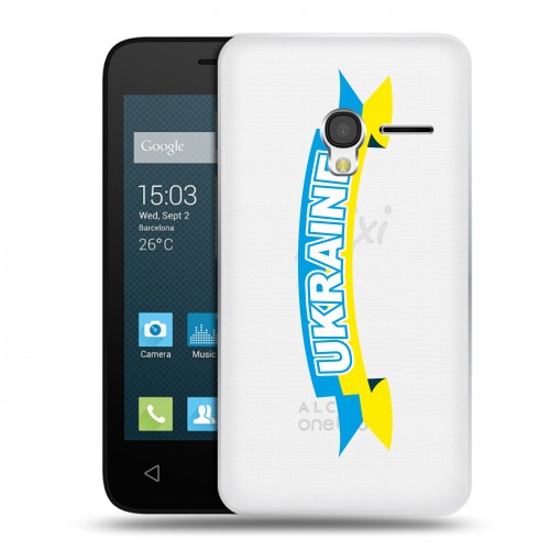Полупрозрачный дизайнерский пластиковый чехол для Alcatel One Touch Pixi 3 (4.0) Флаг Украины