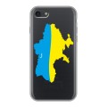 Полупрозрачный дизайнерский силиконовый чехол для Iphone 7 Флаг Украины