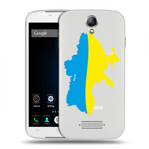 Полупрозрачный дизайнерский пластиковый чехол для Doogee X6 Флаг Украины