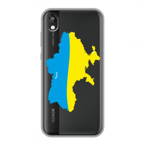 Полупрозрачный дизайнерский силиконовый с усиленными углами чехол для Huawei Honor 8s Флаг Украины