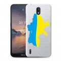 Полупрозрачный дизайнерский пластиковый чехол для Nokia 1.3 Флаг Украины